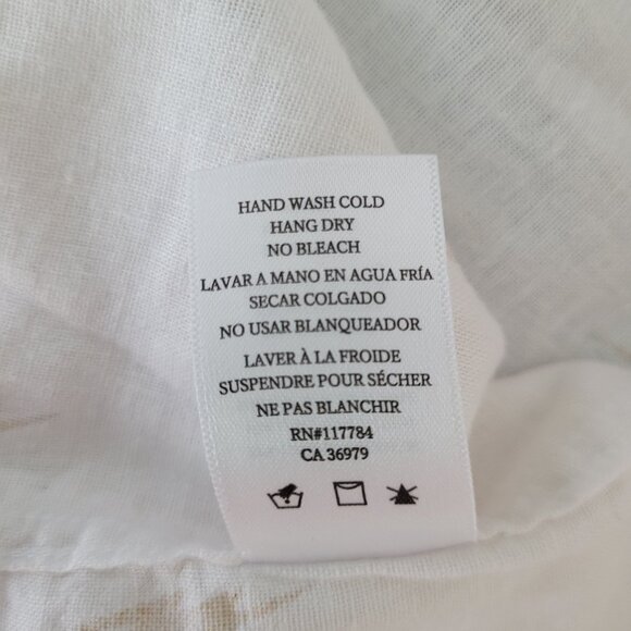 Rails Charli White Gold Electric Linen Blend Button Down Top Womens Size XS - Picture 5 of 7